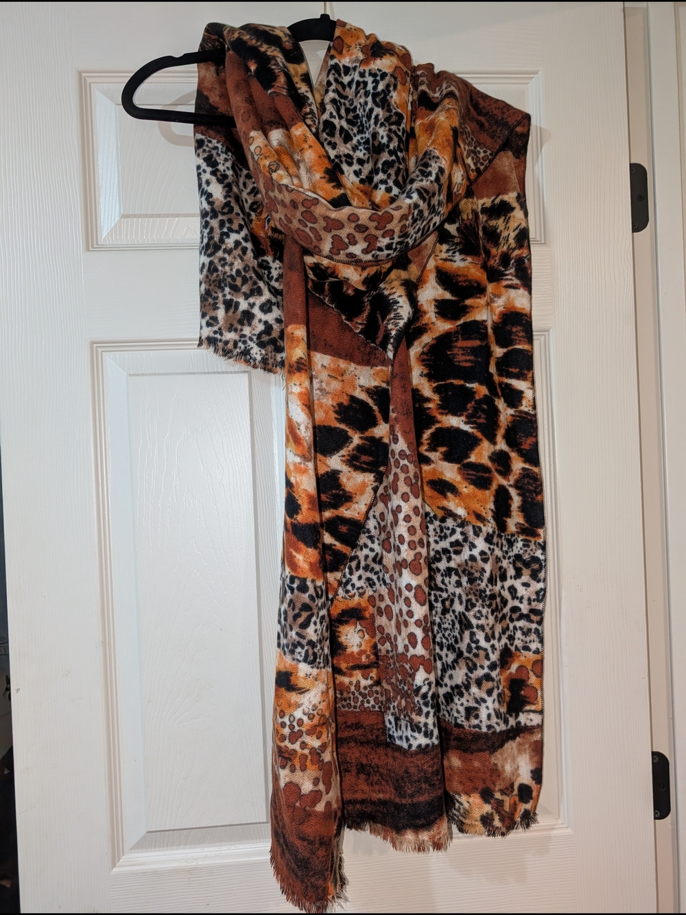 Animal Print Scarf Wrap - Brown Multi